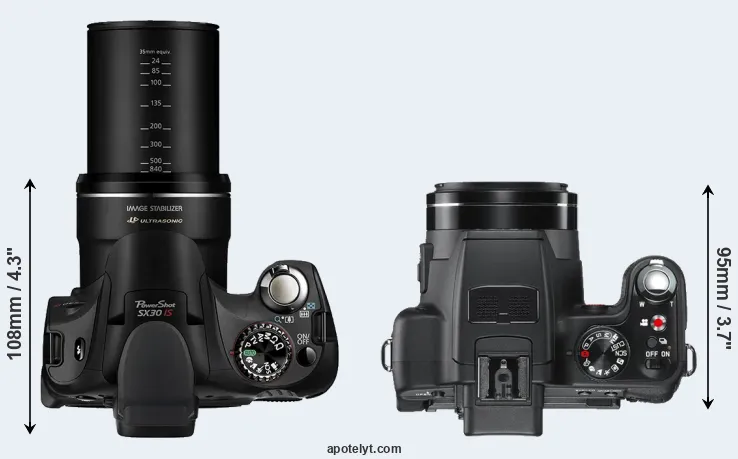 Compare SX30 versus V-LUX 2 top