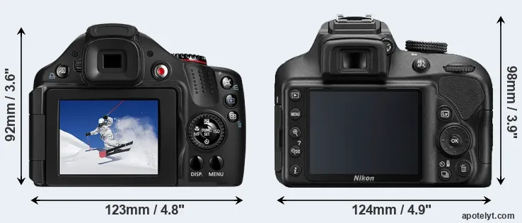 Comparison SX30 or D3400 rear
