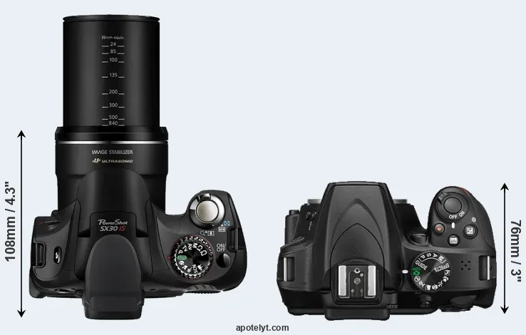 Compare SX30 versus D3400 top