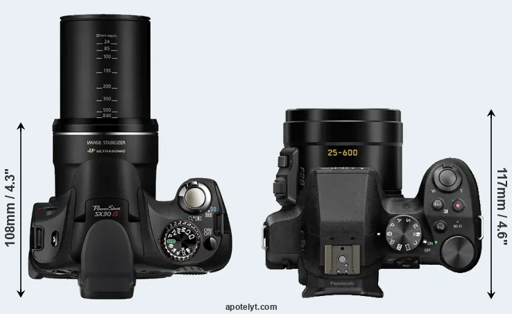 Compare SX30 versus FZ300 top