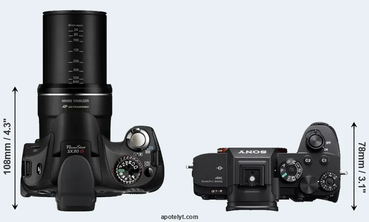 Compare SX30 versus A7R IV top