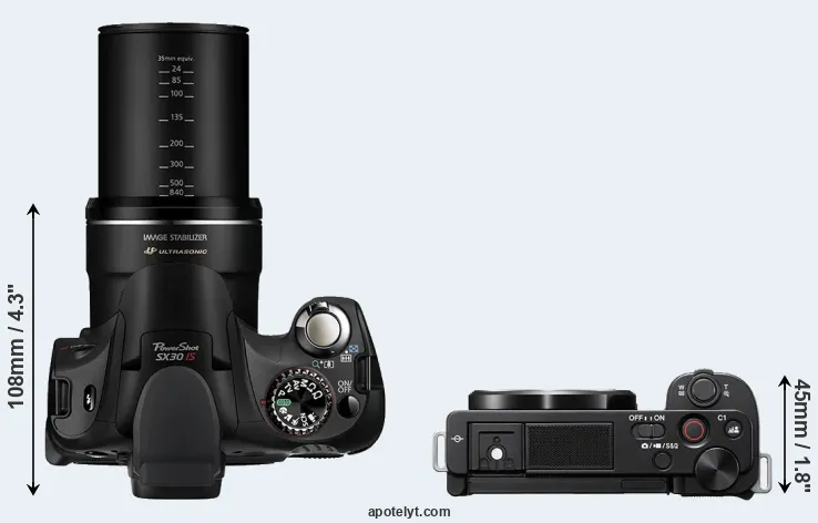 Compare SX30 versus ZV-E10 top