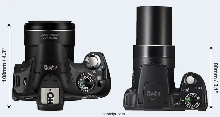 Compare SX40 versus SX510 top