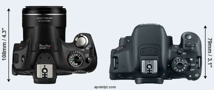 Compare SX40 versus T5i top