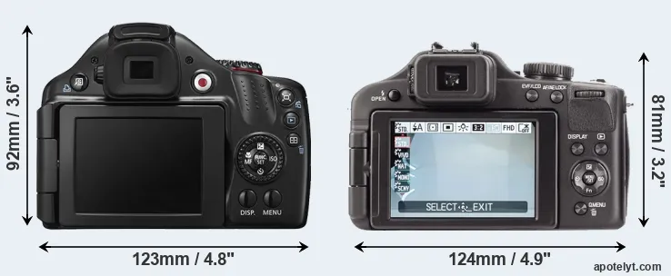 Comparison SX40 or V-LUX 3 rear