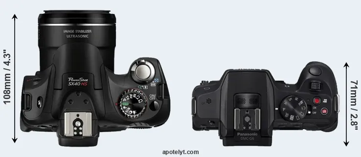 Compare SX40 versus G6 top