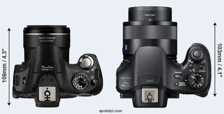 Compare SX40 versus HX400V top