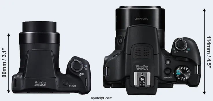 Compare SX400 versus SX60 top