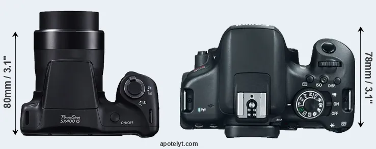 Compare SX400 versus T6i top