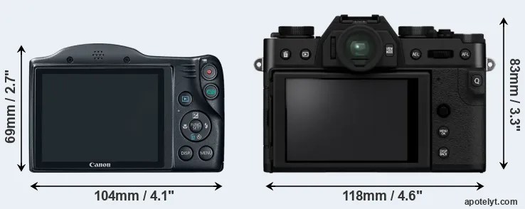 Comparison SX400 or X-T30 II rear