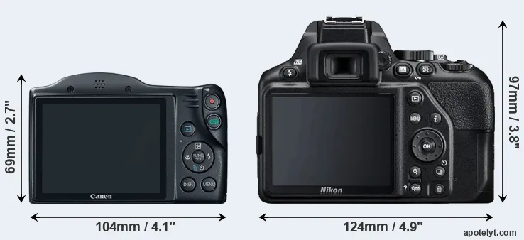 Comparison SX400 or D3500 rear
