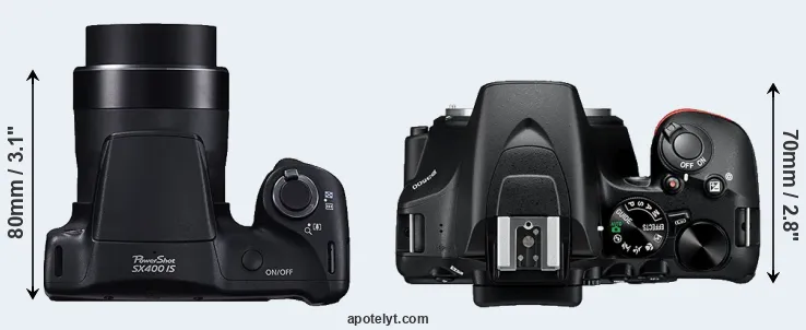 Compare SX400 versus D3500 top
