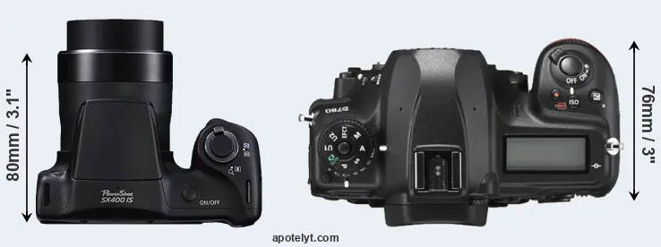 Compare SX400 versus D780 top