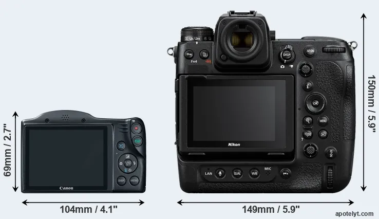 Comparison SX400 or Z9 rear