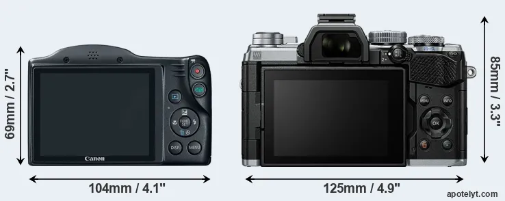 Comparison SX400 or E-M5 III rear