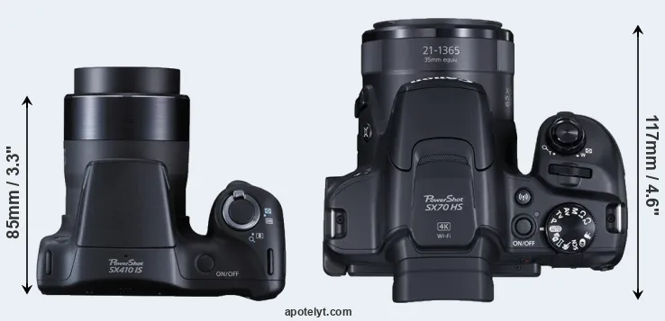 Compare SX410 versus SX70 top