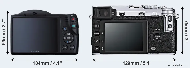 Comparison SX410 or X-E1 rear