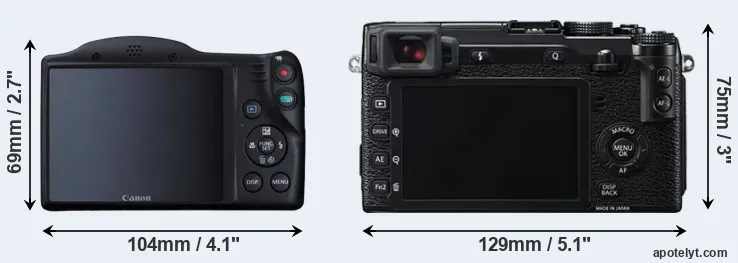 Comparison SX410 or X-E2 rear