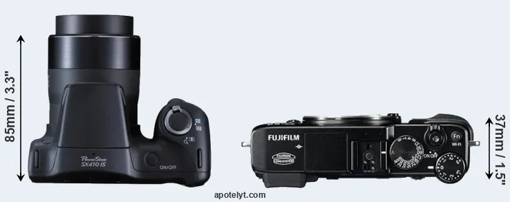 Compare SX410 versus X-E2 top