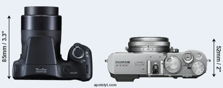 Compare SX410 versus X100F top