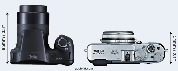 Compare SX410 versus X100S top