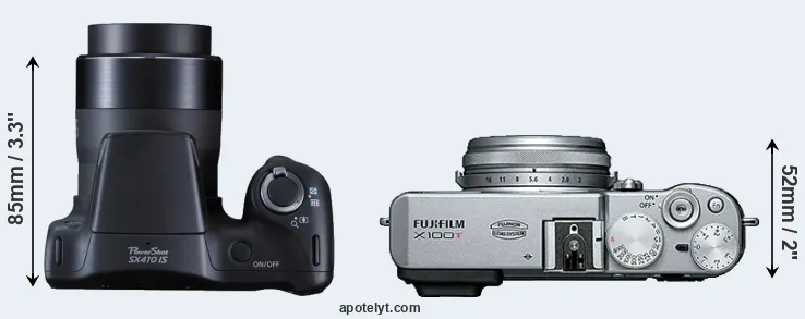 Compare SX410 versus X100T top