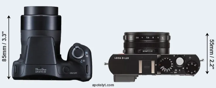 Compare SX410 versus D-LUX Typ 109 top