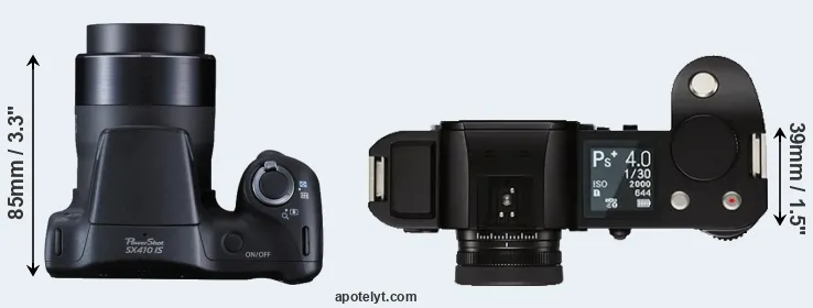 Compare SX410 versus Leica SL top