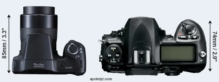 Compare SX410 versus D200 top