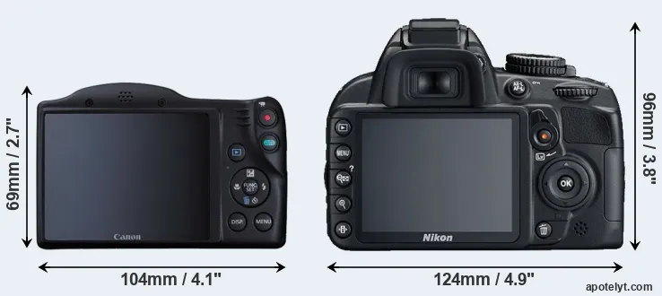Comparison SX410 or D3100 rear