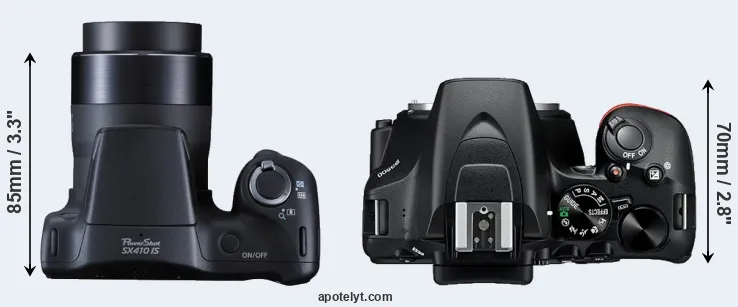 Compare SX410 versus D3500 top