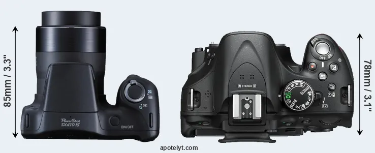 Compare SX410 versus D5200 top