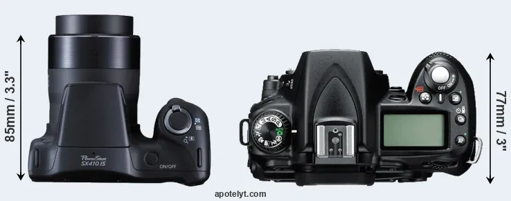 Compare SX410 versus D90 top