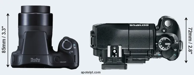 Compare SX410 versus E-330 top