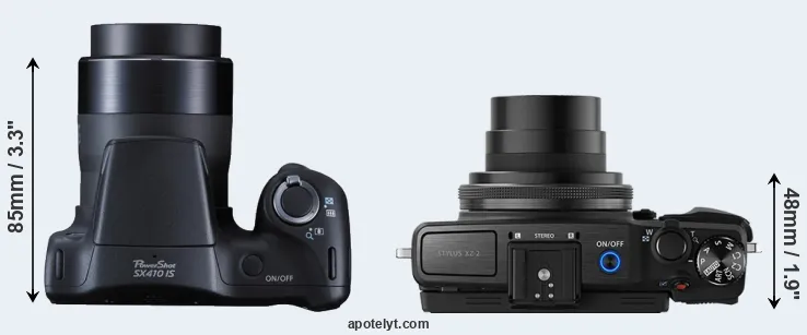 Compare SX410 versus XZ-2 top