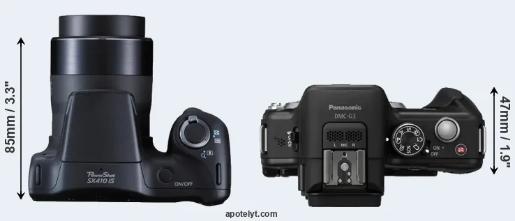 Compare SX410 versus G3 top