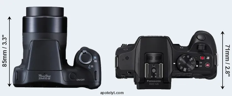 Compare SX410 versus G6 top