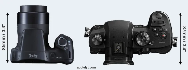 Compare SX410 versus GH5 top
