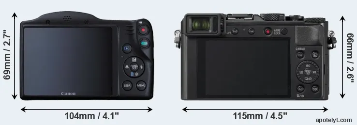 Comparison SX410 or LX100 II rear