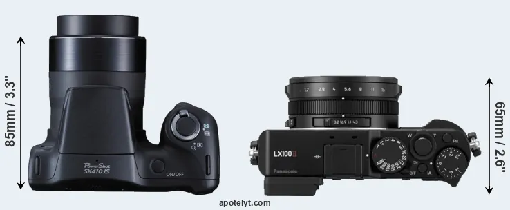 Compare SX410 versus LX100 II top