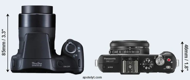 Compare SX410 versus LX7 top