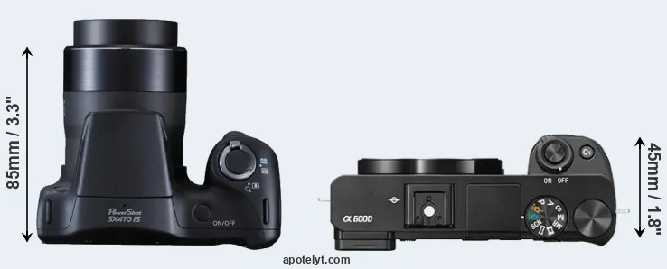 Compare SX410 versus A6000 top