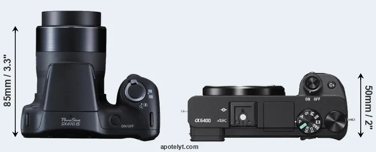 Compare SX410 versus A6400 top