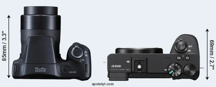 Compare SX410 versus A6600 top