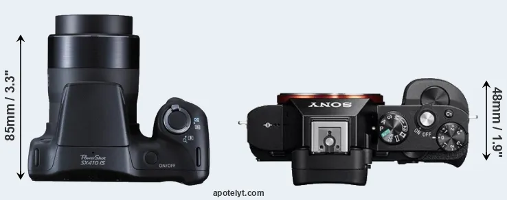 Compare SX410 versus A7 top