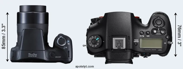 Compare SX410 versus A99 II top