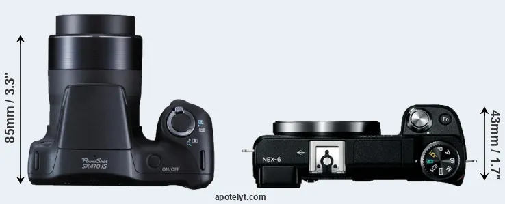 Compare SX410 versus NEX-6 top