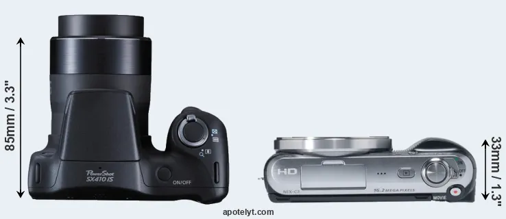 Compare SX410 versus NEX-C3 top