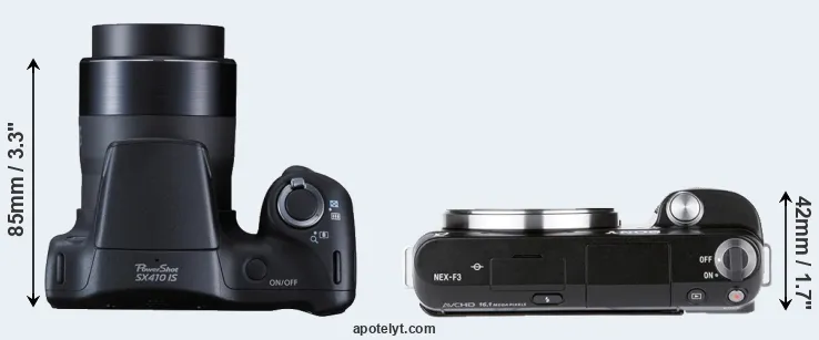Compare SX410 versus NEX-F3 top
