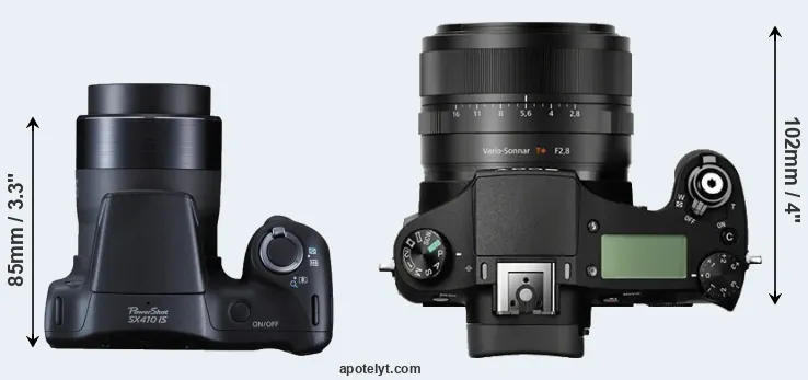 Compare SX410 versus RX10 top